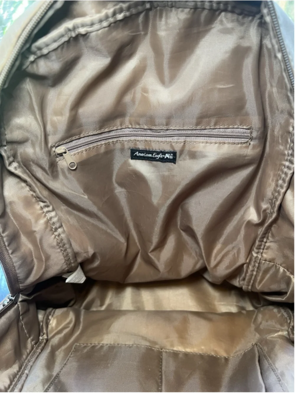 American Eagle Outfitters Brown Faux Leather Backpack Bag Vintage Y2K
